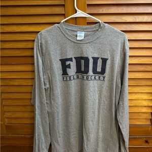 Port and Company Gray FDU Field Hockey Long Sleeve Shirt